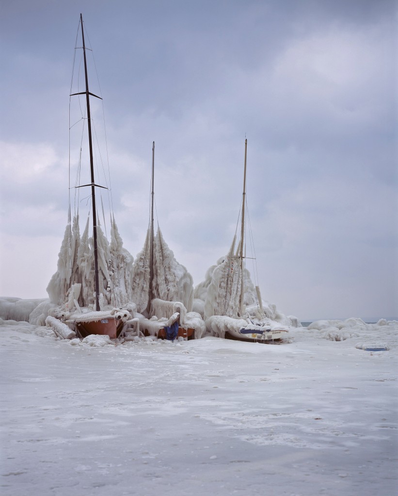 Ice storm on lake geneva 2014, Switzerland